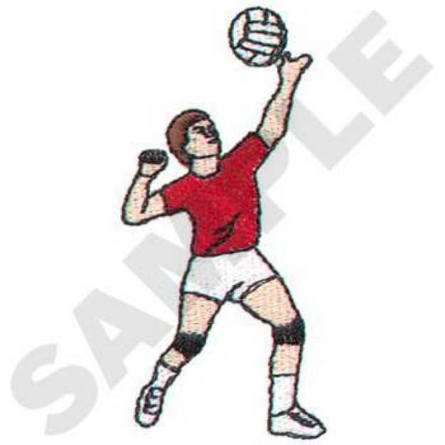 Picture of Male Volleyball Player Machine Embroidery Design