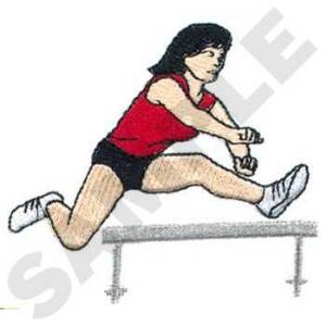 Picture of Woman Hurdler Machine Embroidery Design