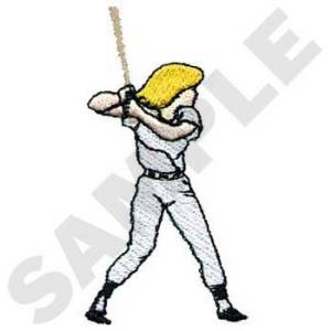 Picture of Female Softball Player Machine Embroidery Design