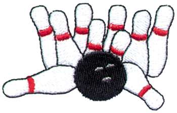 Bowling Pins And Ball Machine Embroidery Design