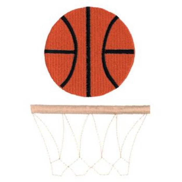 Picture of Basketball And Hoop Machine Embroidery Design