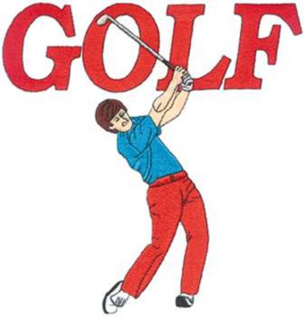 Picture of Man Golfer Machine Embroidery Design