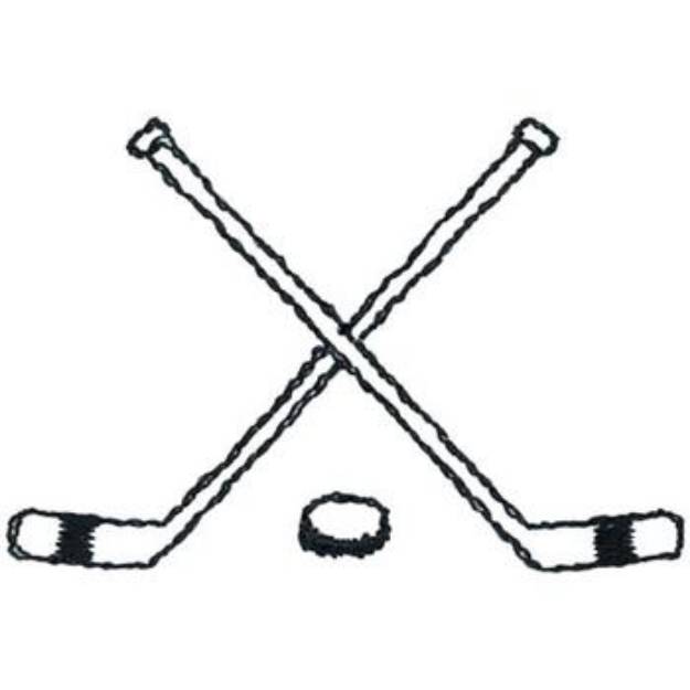 Picture of Hockey Sticks Outline Machine Embroidery Design