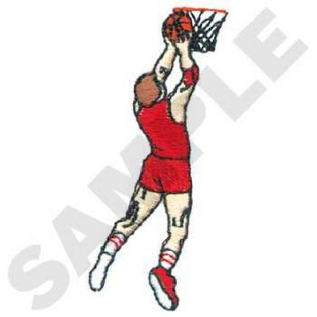 Picture of Male Basketball Player Machine Embroidery Design