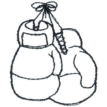 Boxing Gloves Outline Machine Embroidery Design