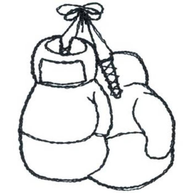 Picture of Boxing Gloves Outline Machine Embroidery Design