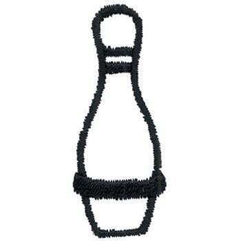 Bowling Pin Outline Machine Embroidery Design