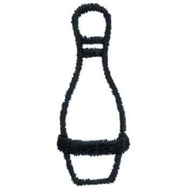 Picture of Bowling Pin Outline Machine Embroidery Design