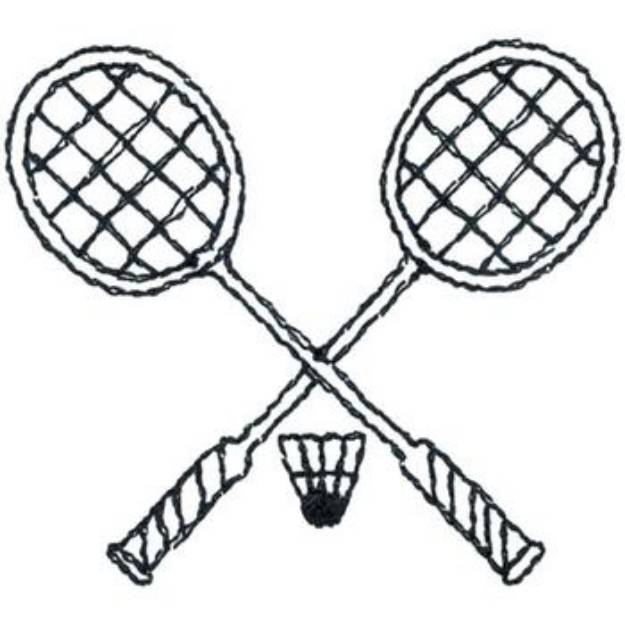 Picture of Badminton Outline Machine Embroidery Design