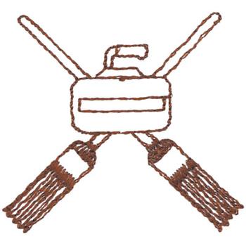 Curling Outline Machine Embroidery Design