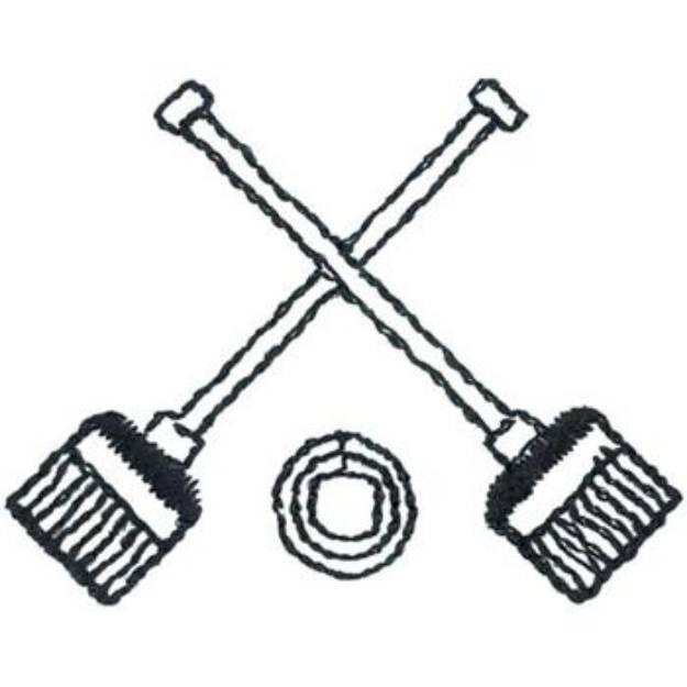 Picture of Broomball Outline Machine Embroidery Design