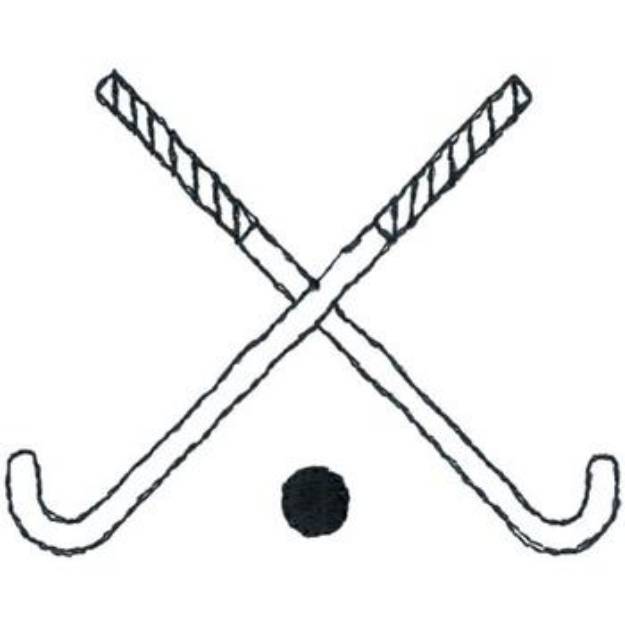 Picture of Field Hockey Outline Machine Embroidery Design
