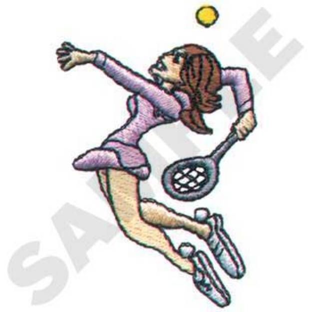 Picture of Female Tennis Server Machine Embroidery Design