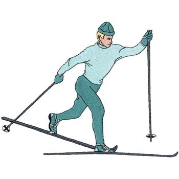 Cross Country Skier Machine Embroidery Design