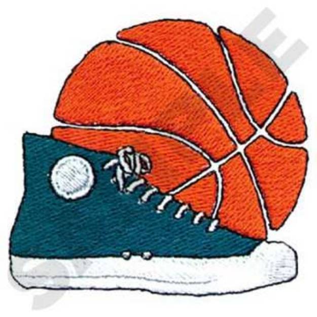 Picture of Basketball And Shoe Machine Embroidery Design