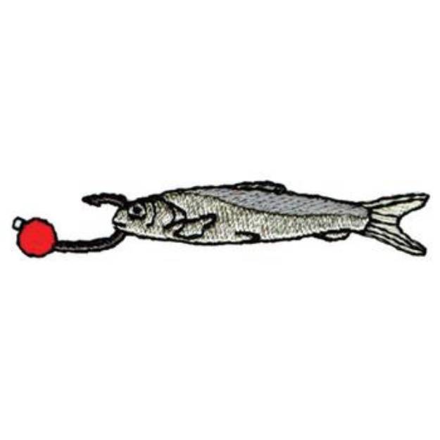 Picture of Minnow On Hook Machine Embroidery Design