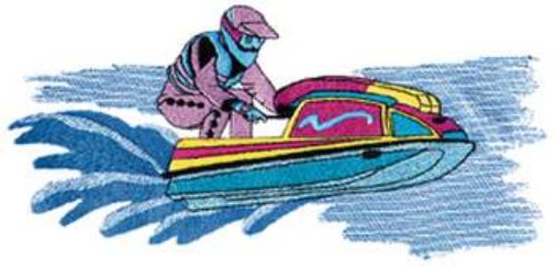 Picture of Jet Skier Machine Embroidery Design