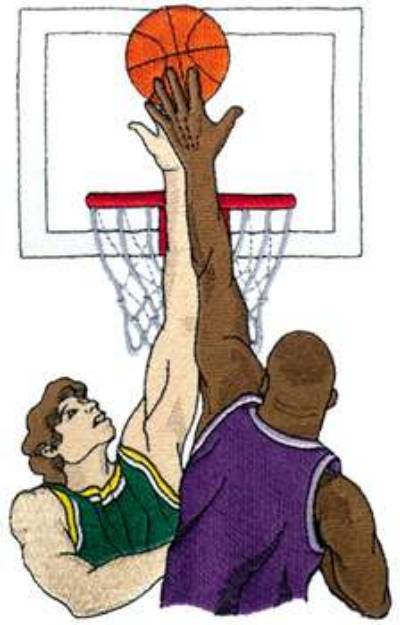 Picture of Two Basketball Players Machine Embroidery Design