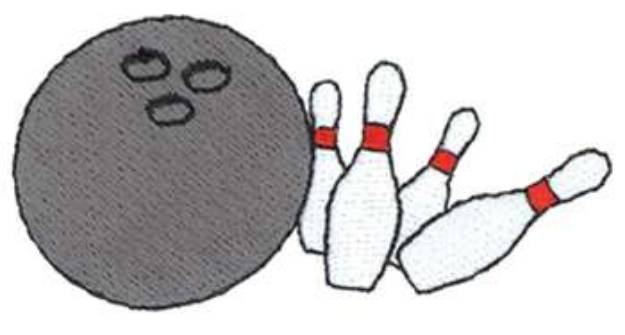 Picture of Bowling Ball And Pins Machine Embroidery Design