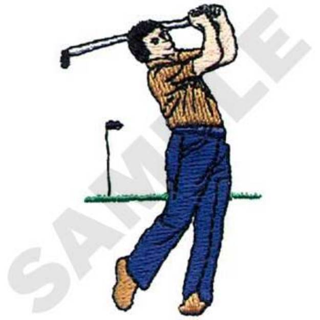 Picture of Golfer Machine Embroidery Design