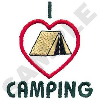 I Love Camping Logo Machine Embroidery Design
