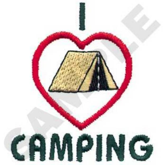 Picture of I Love Camping Logo Machine Embroidery Design