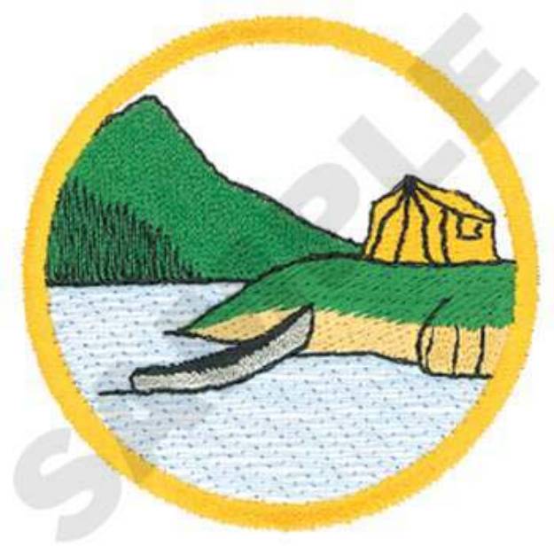 Picture of Canoe Scene Machine Embroidery Design