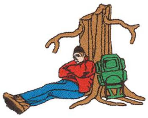 Picture of Napping Camper Machine Embroidery Design