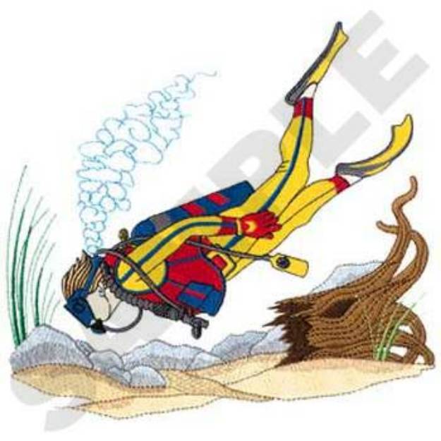 Picture of Fresh Water Diver Machine Embroidery Design