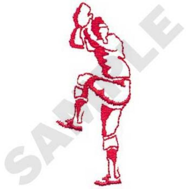 Picture of Baseball Pitcher Outline Machine Embroidery Design