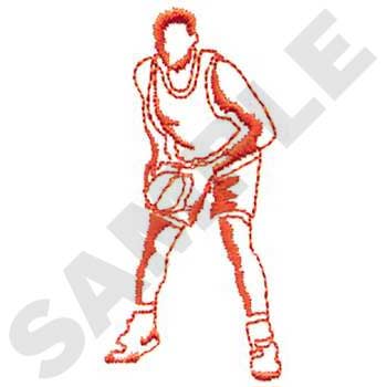 Basketball Player Outline Machine Embroidery Design