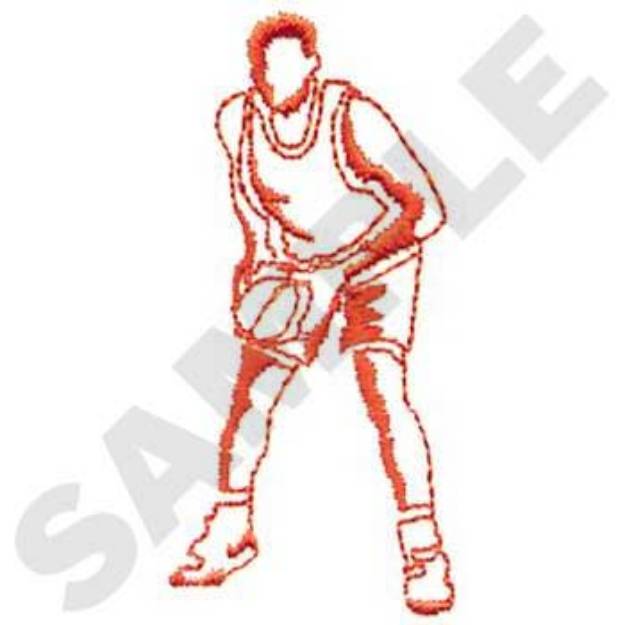 Picture of Basketball Player Outline Machine Embroidery Design