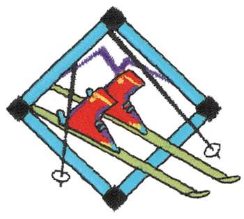 Ski Boots Logo Machine Embroidery Design
