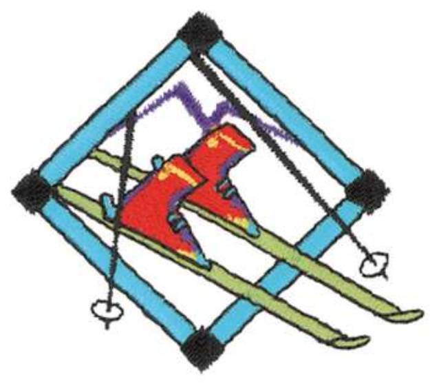 Picture of Ski Boots Logo Machine Embroidery Design