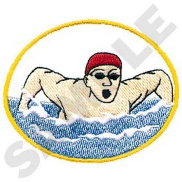 Picture of Swim Logo Machine Embroidery Design