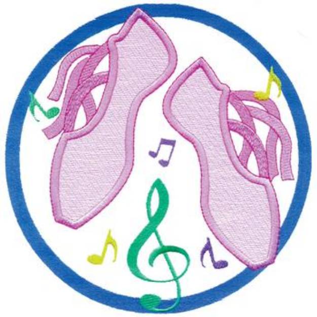 Picture of Ballet Slippers Logo Machine Embroidery Design