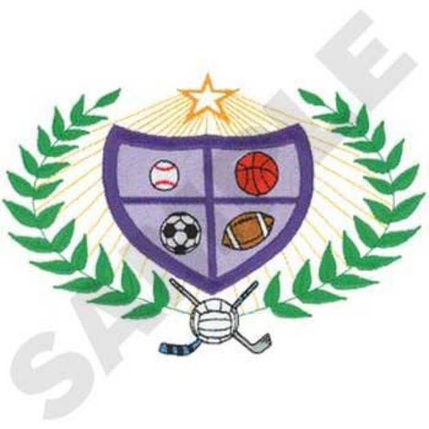 Picture of All Sports Crest Machine Embroidery Design