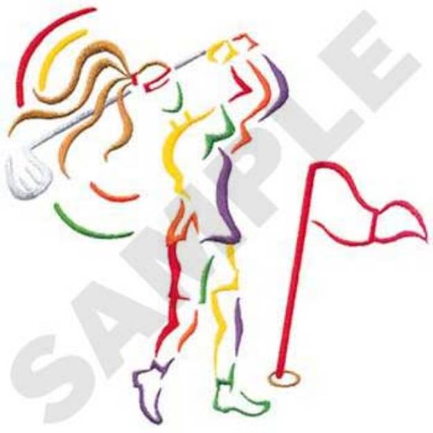 Picture of Womens Golf Outline Machine Embroidery Design