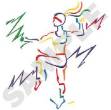 Picture of Aerobics Outline Machine Embroidery Design