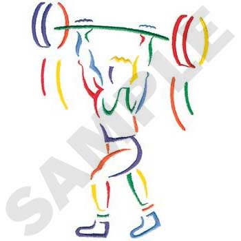 Weightlifter Outline Machine Embroidery Design