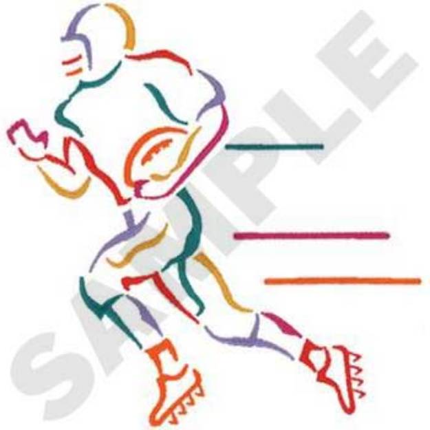 Picture of Football Runner Outline Machine Embroidery Design