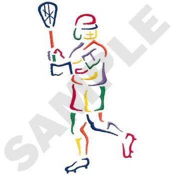Lacrosse Player Machine Embroidery Design