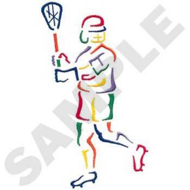 Picture of Lacrosse Player Machine Embroidery Design