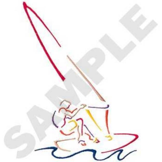 Picture of Windsurfer Outline Machine Embroidery Design