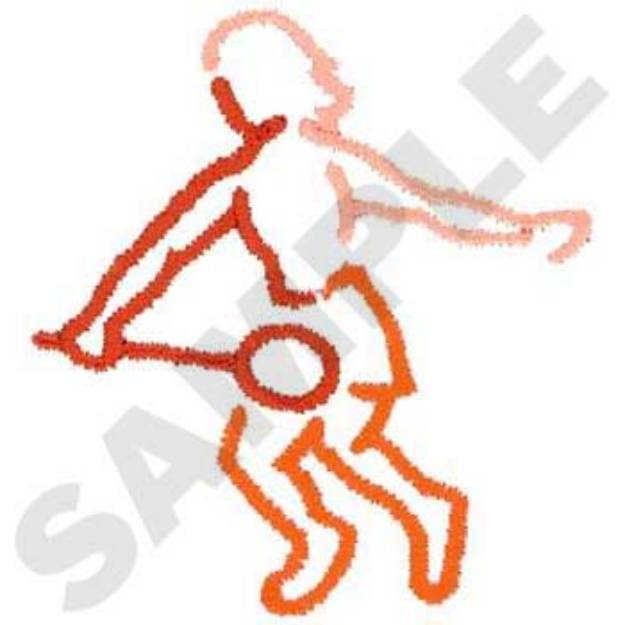Picture of Badminton Player Outline Machine Embroidery Design