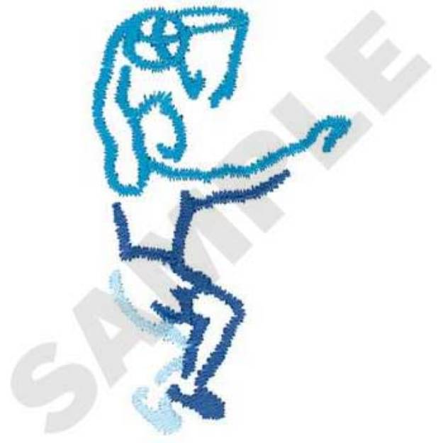 Picture of Mens Basketball Outline Machine Embroidery Design