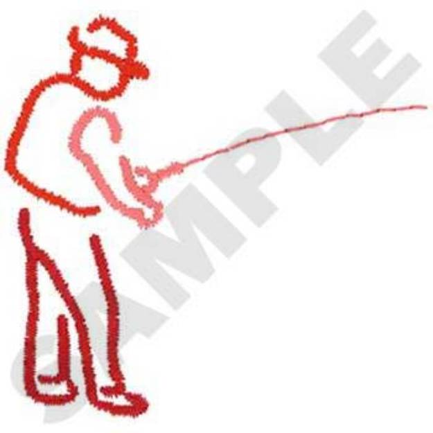 Picture of Fisherman Outline Machine Embroidery Design