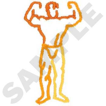 Male Fitness Outline Machine Embroidery Design