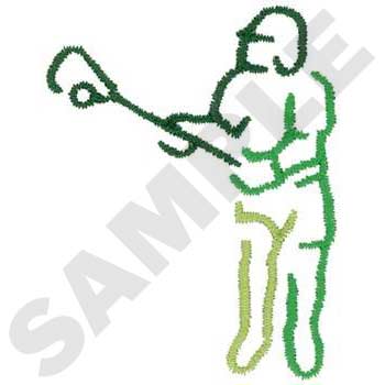 Lacrosse Player Outline Machine Embroidery Design