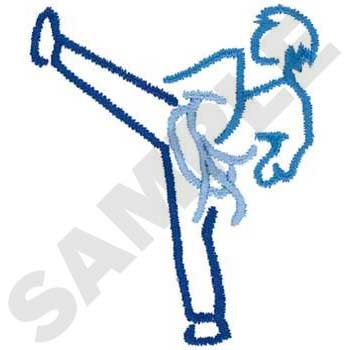 Karate Outline Machine Embroidery Design